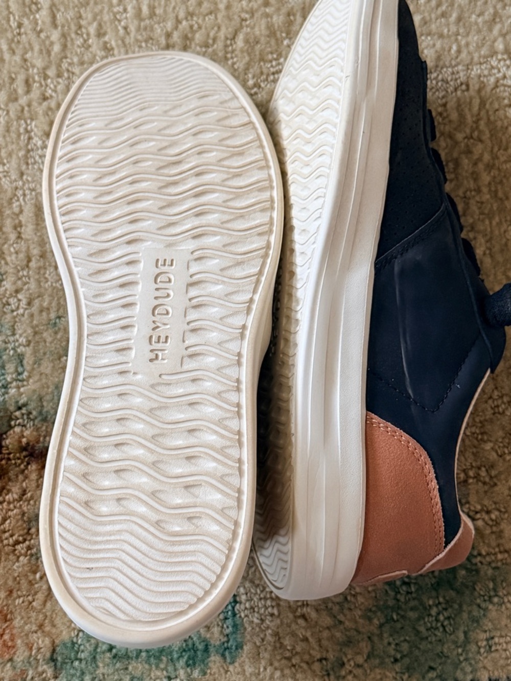 Hey Dude Black Sneakers with Tan Heel - Picture 3 of 4